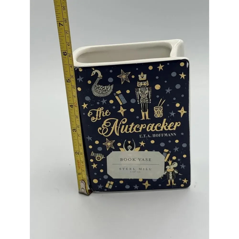 Steel Mill & Co Original Nutcracker Ceramic Small Book-Shaped Decorative Vase